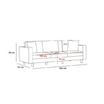 Καναπές τριθέσιος Berlin κρεμ μαύρο 220x91x83cm ed8751 - Image 2