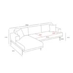 Γωνιακός καναπές Liva Left ανθρακί 287x171cm ed8782 - Image 2