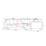 ΓΩΝΙΑΚΟΣ ΚΑΝΑΠΕΣ ξύλινος Berlin Ανθρακί μαύρο 258x258x83cm ed8785 - Image 2