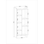 Βιβλιοθήκη Eden άσπρο ανθρακί μελαμίνη 63 2x25x160εκ ed9074 - Image 2