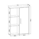 Βιβλιοθήκη Patrick oak μελαμίνη 90x25x123 6cm ed9075 - Image 2