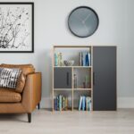 Βιβλιοθήκη Ridge oak ανθρακί μελαμίνη 120x25x123 6cm ed9079