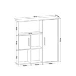 Βιβλιοθήκη Ridge oak ανθρακί μελαμίνη 120x25x123 6cm ed9079 - Image 2