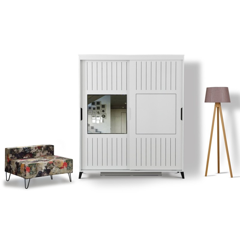 9142_0-800x800 Ντουλάπα ρούχων Pasific 170x60x216cm άσπρη μελαμίνη ed9142 - Image 1