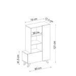 Παπουτσοθήκη Agosto λευκό 80x31 5x121cm μελαμίνη ed9166 - Image 2