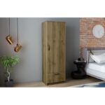 Ντουλάπα ρούχων Santa καρυδί μελαμίνη 60x47 1x187cm ed9174 - Image 5