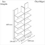 Βιβλιοθήκη Ikiz άσπρο μελαμίνη 100x25 8x187εκ ed920 - Image 2