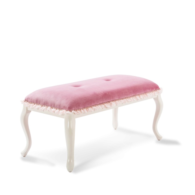 9250_0-800x800 Σκαμπό Dream Ottoman ροζ ξύλινα πόδια 92x43x45εκ ed9250 - Image 1