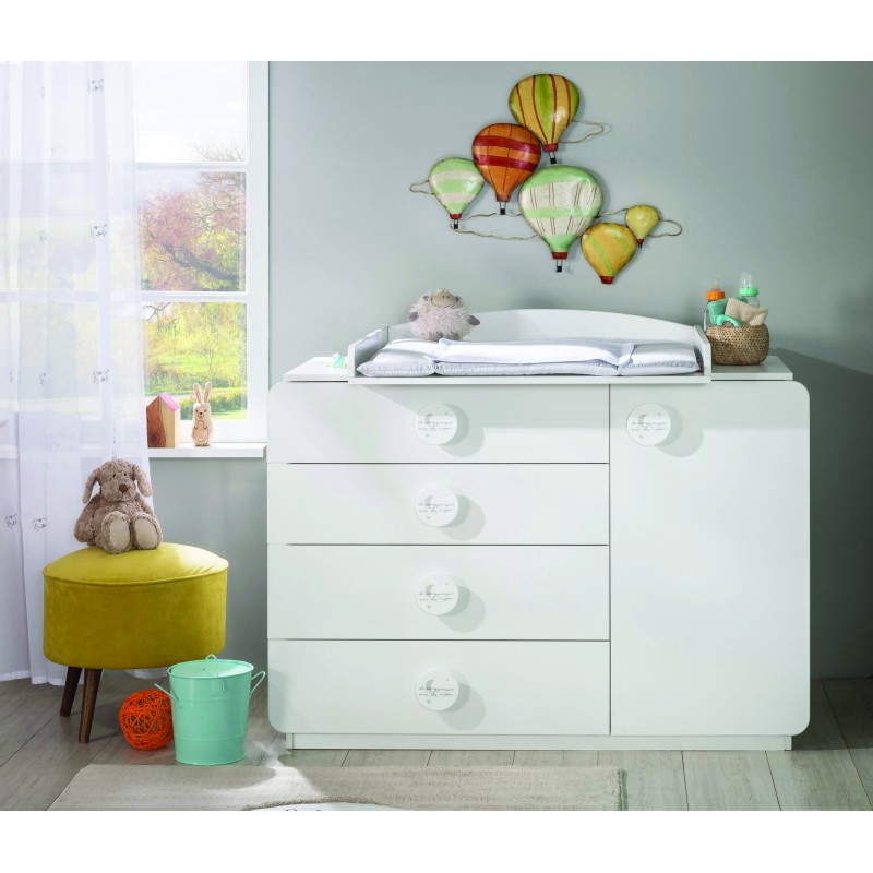 9291_0-800x800 Συρταριέρα Baby Cotton άσπρο μελαμίνη 125x56x89εκ ed9291 - Image 1