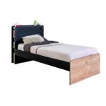 Μονό κρεβάτι Black Bed δρυς μαύρο μελαμίνη 103x221x108εκ ed9292 - Image 5