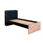 Μονό κρεβάτι Black Bed δρυς μαύρο μελαμίνη 103x221x108εκ ed9292 - Image 3