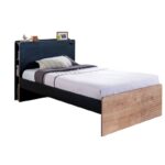 Μονό κρεβάτι Black Bed δρυς μαύρο μελαμίνη 123x221x108εκ ed9299 - Image 4