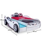 Κρεβάτι αυτοκίνητο Coupe Carbed άσπρο μελαμίνη 107x209x82εκ ed9307 - Image 2