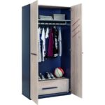 Ντουλάπα ρούχων δίφυλλη Trio 101x54x203cm μελαμίνη ed9317 - Image 4