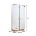 Ντουλάπα Natura άσπρο δρυς μελαμίνη 103x56x195εκ ed9326 - Image 2