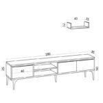 Έπιπλο τηλεόρασης Vesta 180x30x50cm μελαμίνη ed9466 - Image 2
