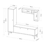 Έπιπλο τηλεόρασης Canopo μελαμίνη 118x32x49cm ed9469 - Image 2