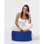 Πουφ Round μπλε ύφασμα 55x30cm ed9507 - Image 5