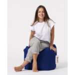 Πουφ Square αδιάβροχο ύφασμα μπλε 45x45cm ed9510 - Image 3