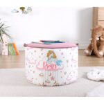 Παιδικό πουφ Lodie άσπρο ροζ 44x32εκ ed9534 - Image 2