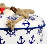 Σκαμπώ Candio μπλε λευκό 42x42cm ed9540 - Image 3