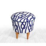 Σκαμπώ Candio μπλε λευκό 42x42cm ed9541 - Image 4