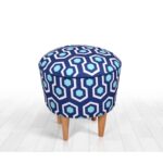 Σκαμπώ Candio μπλε λευκό 42x42cm ed9550 - Image 5