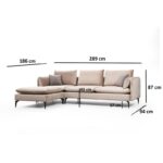 Γωνιακός καναπές Felix μπεζ 289x186cm ed957 - Image 2