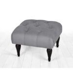 Σκαμπώ Floral γκρι ύφασμα 51x46x36cmed9629 - Image 3