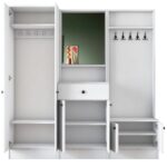 Έπιπλο εισόδου Fig άσπρο μελαμίνη καθρέπτης 179 4x37 3x182 8εκ ed970 - Image 3