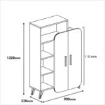 Βιβλιοθήκη Form καρυδί κίτρινη μελαμίνη 90x32x132cm ed974 - Image 2