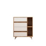 Συρταριέρα Suvera 70x40x86cm μελαμίνη oak άσπρη ed986 - Image 2